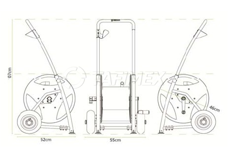 Vozík na hadice celokovový P40 (60 m 1/2", 40 m 3/4")