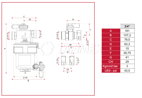 Odkalovač nečistot s magnetem I-MAG 3/4"