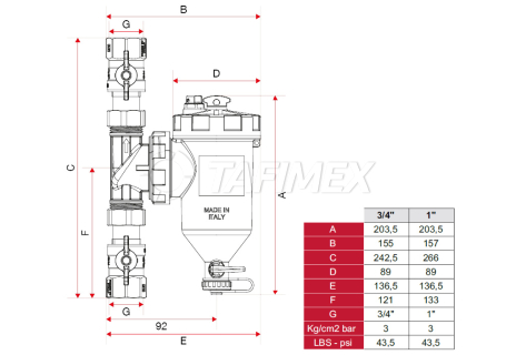 Odstředivý odkalovač s magnetickou vložkou I-MAG XL 3/4"