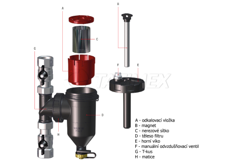 Odstředivý odkalovač s magnetickou vložkou I-MAG XL 1"