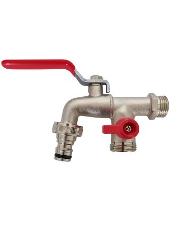 Zahradní ventil 1/2" s adaptérem na rychlospojku a vnějším závitem 3/4"