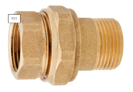 Šroubení přímé mosazné s plochým těsněním 