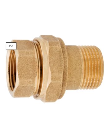 Šroubení přímé mosazné s plochým těsněním 